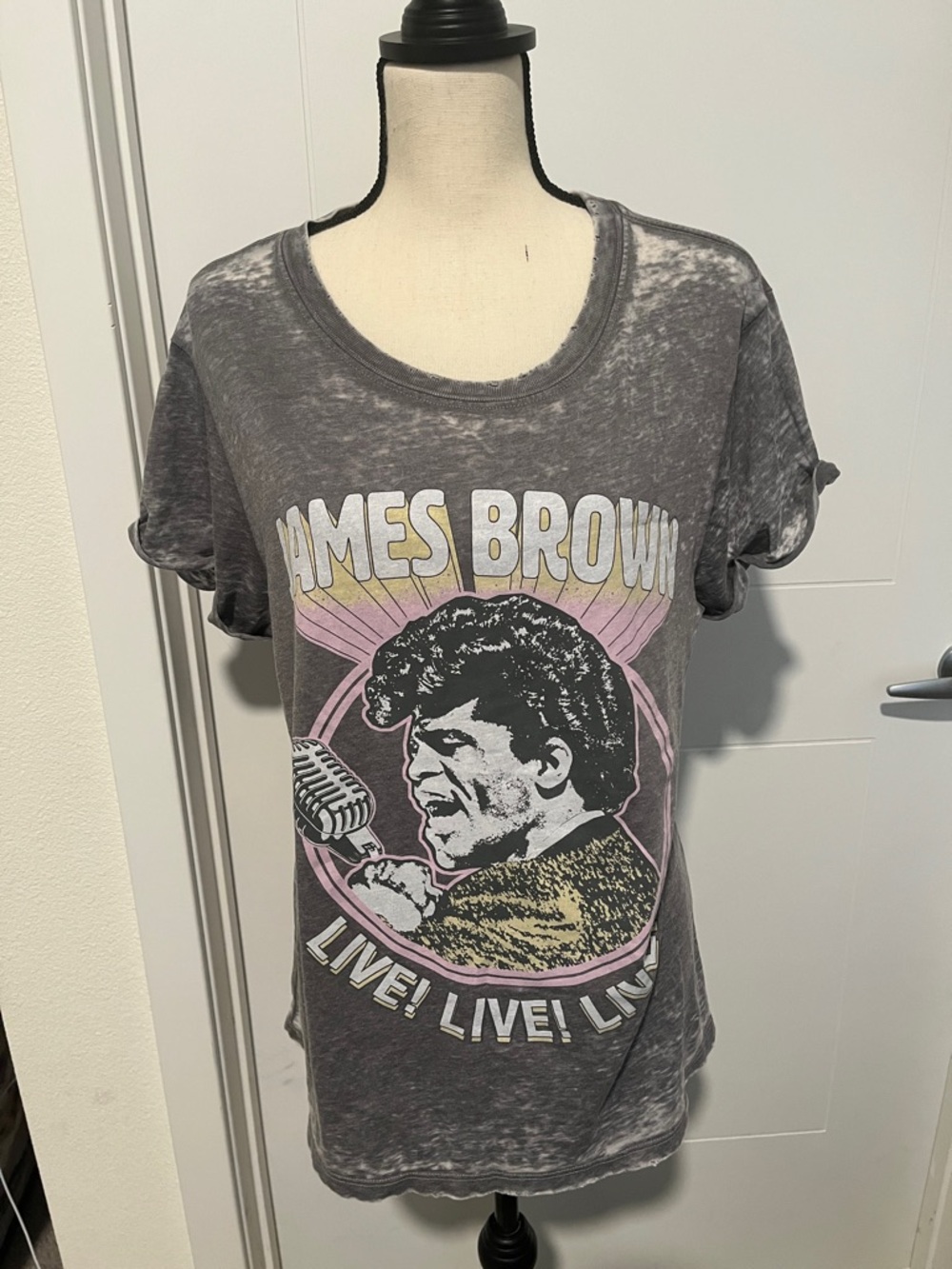 James Brown Burnout Distress Music Live Live Live A’int It Funky Graphic T-Shirt